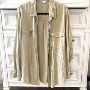 Aerie Linen Utility Button Up Shirt